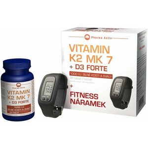 PHARMA ACTIV Vitamín K2 MK7+D3 Forte + Fitness náramok 125 tabliet vyobraziť