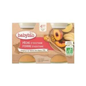 BABYBIO ovocný príkrm broskyňa, jablko 2 x 130 g vyobraziť