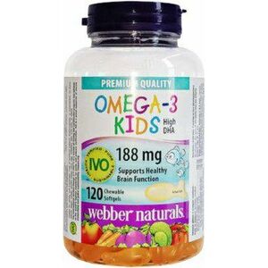 WEBBER NATURALS Omega-3 pre deti 188 mg IVO kvalita, 120 kapsúl vyobraziť