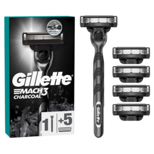 GILLETTE Mach3 Charcoal Holiaci strojček pre mužov + 5 holiacich hlavíc vyobraziť