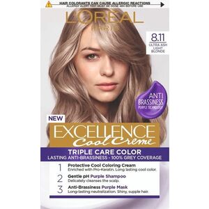 L'ORÉAL PARIS Excellence Cool Creme permanentná farba 8.11 Ultra popol svetlá blond 192 ml vyobraziť