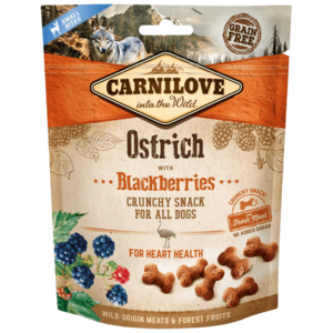 CARNILOVE Dog Crunchy Snack Pštros s černicami s čerstvým mäsom 200 g vyobraziť