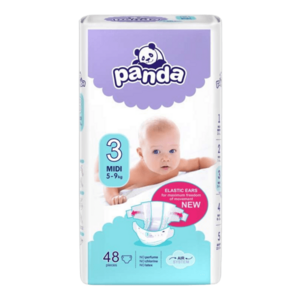 PANDA Midi detské plienky 5-9kg 48 ks vyobraziť