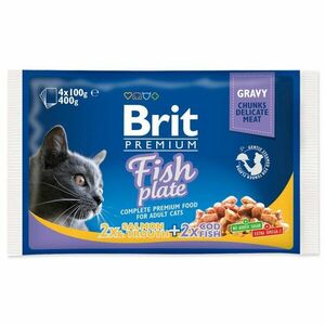 BRIT Premium Cat kapsa Fish Plate 4 x 100 g vyobraziť