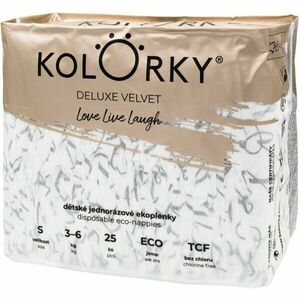 Kolorky Deluxe Velvet Love Live Laugh jednorazové EKO plienky veľkosť S 3-6 Kg 25 ks vyobraziť